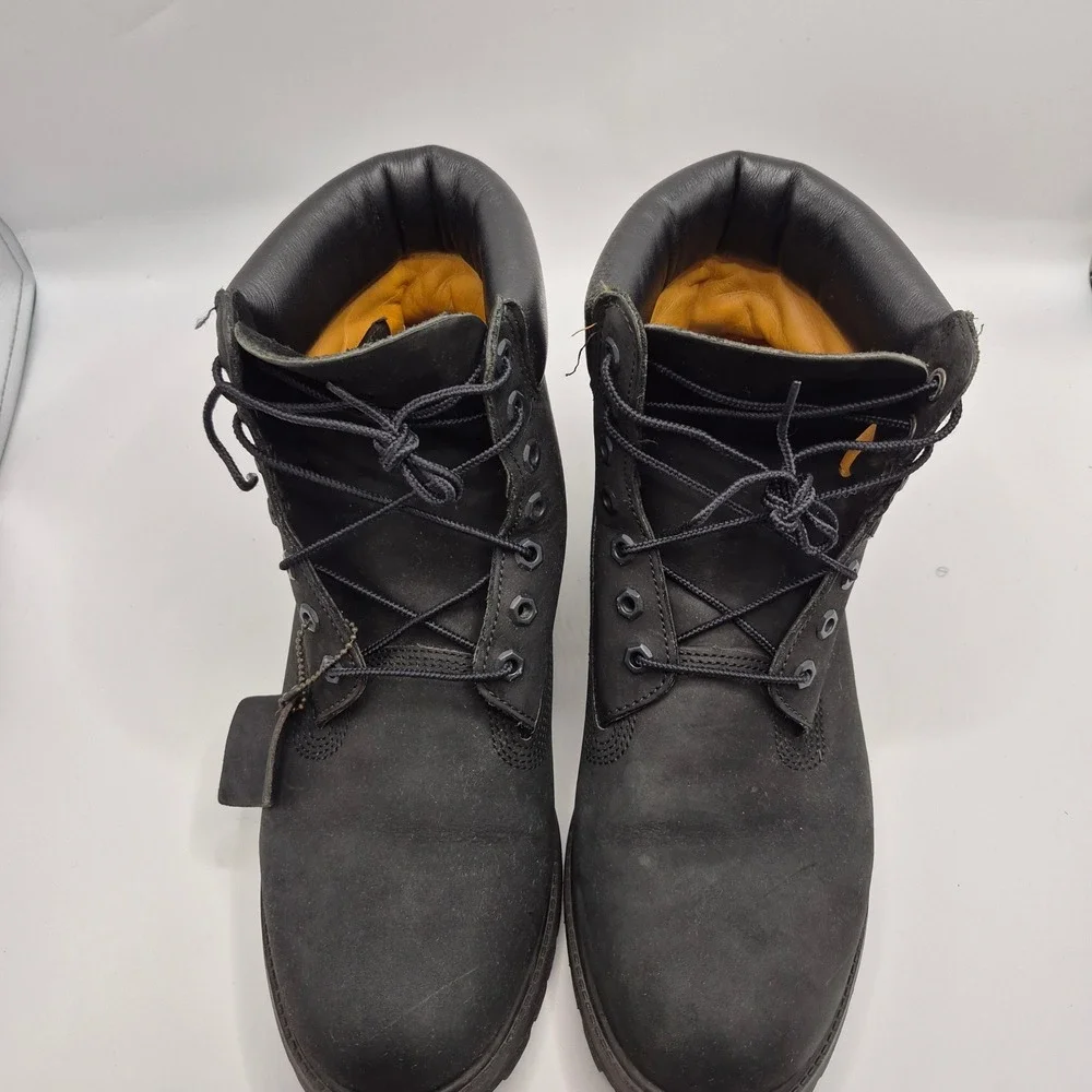 Timberland 6 Inch Premium Waterproof Boots Black Nubuck 10073 Mens 11.5 M